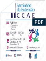 Cartaz - Banner II Seminário de Extensão Ccae Agosto