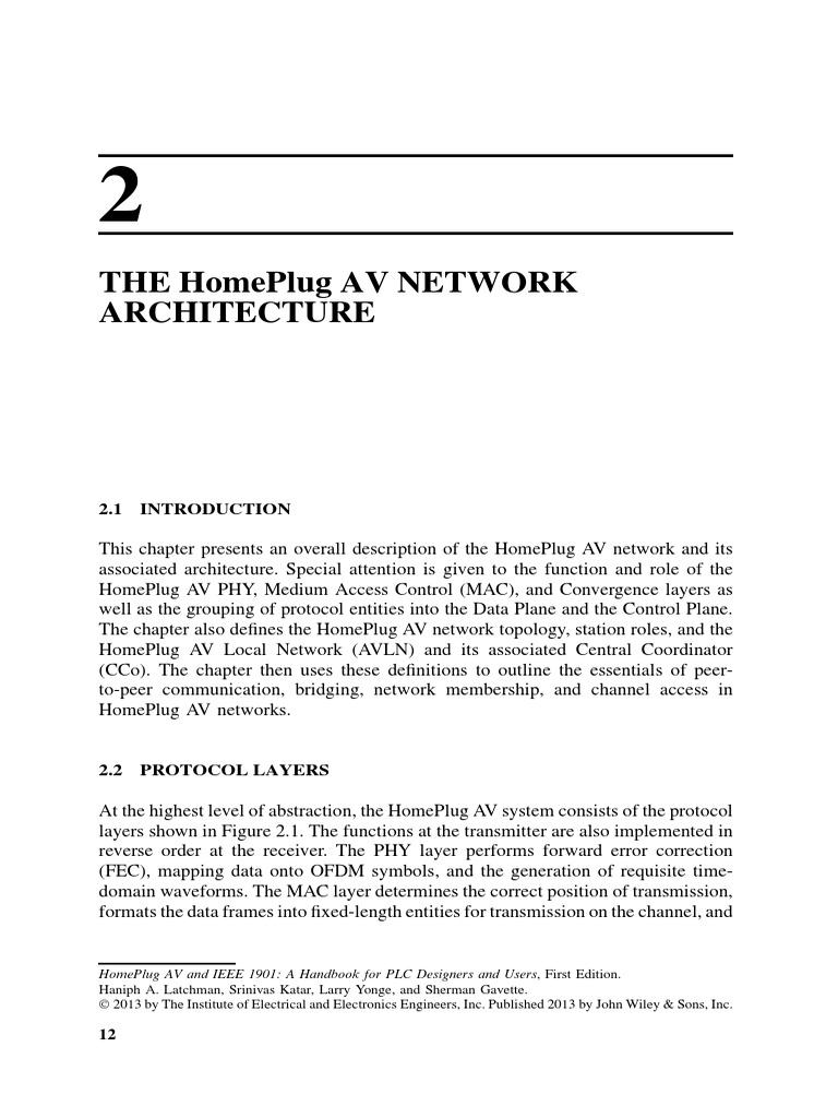 The Homeplug Av Network Architecture | PDF | Computer Network | Channel ...