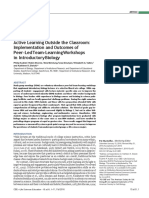 Active Learning Outside The Classroom: Implementation and Outcomes of Peer-Led Team-Learning Workshops in Introductory Biology