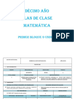 Décimo Plan de Clase Matemática 20182019