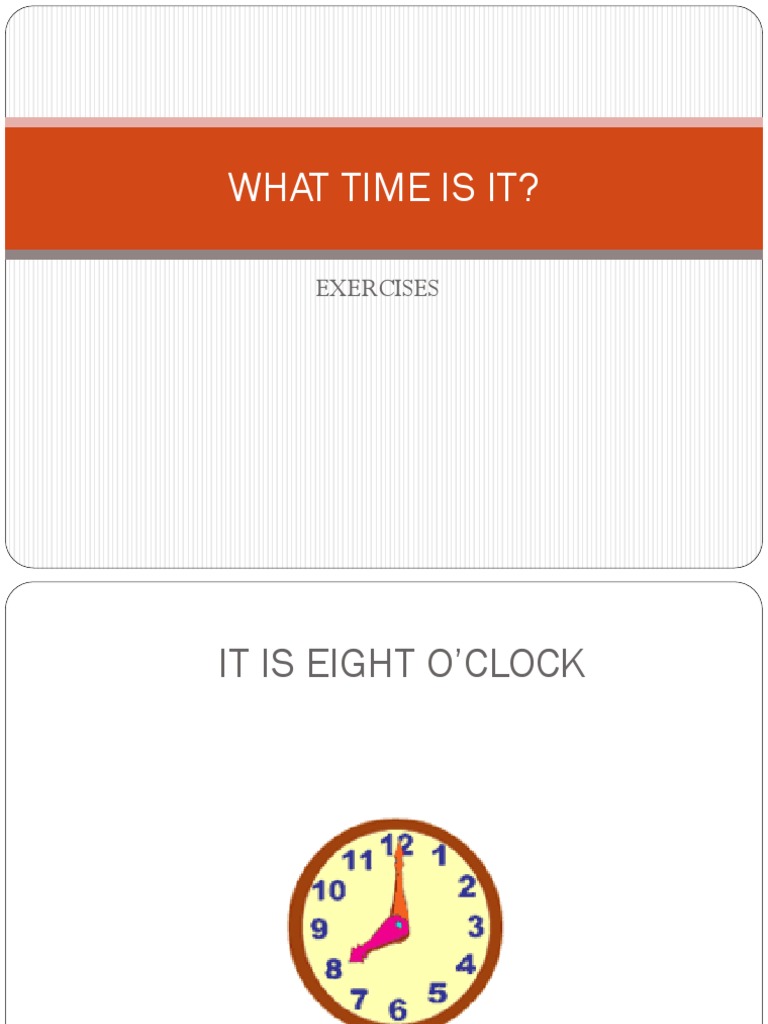 What Time Is It? Exercises PDF