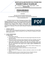 Pengumuman Seleksi Calon Pegawai Negeri Sipil Di Lingkungan Pemerintah Daerah Kabupaten Klungkung Tahun Anggaran 2018 - 419943