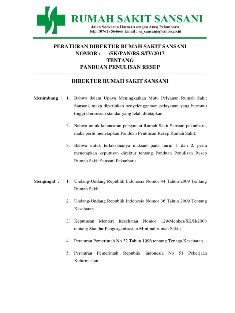 Sk Penulisan Resep