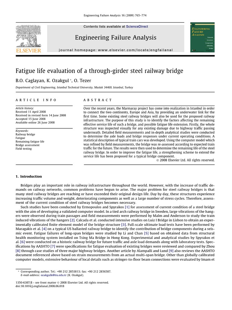 Fatigue Life Assessment of Railway Bridge | PDF | Bridge | Fatigue ...