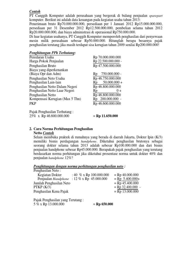 Contoh Soal Dan Jawaban Menghitung Ptkp Sekaligus Pkp - Ruang Belajar