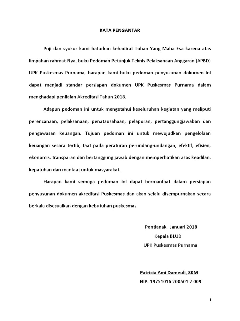 Kata Pengantar Akreditasi Pedoman