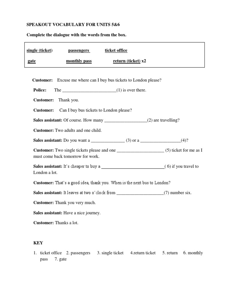 Speakout Vocabulary Unit 5 and 6 | PDF | Lunch