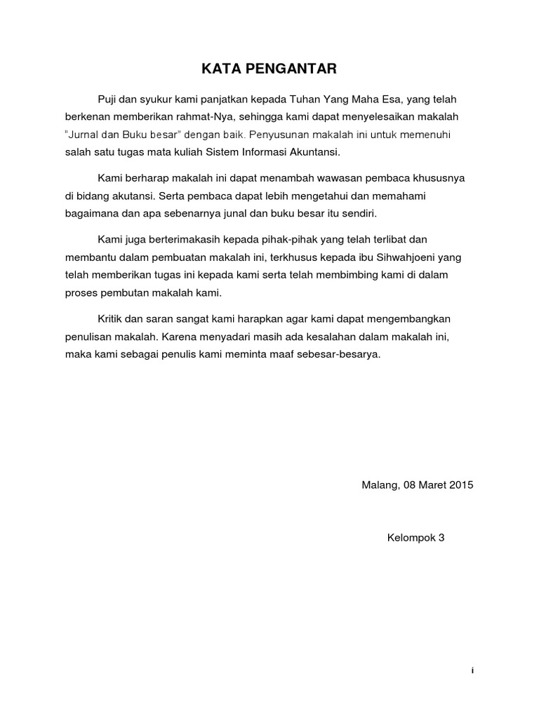 Kata Pengantar Daftar Isi