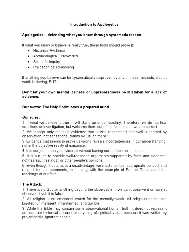 Understanding Apologetics: A Rational Defense | PDF | Christian ...