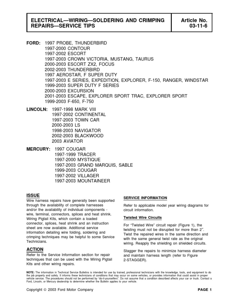 Ford Wiring | PDF | Wire | Ford Motor Company