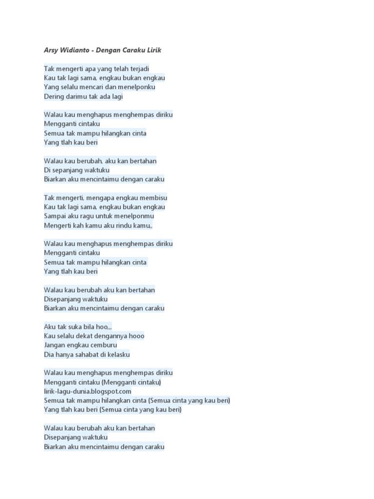 Lirik Lagu Pdf