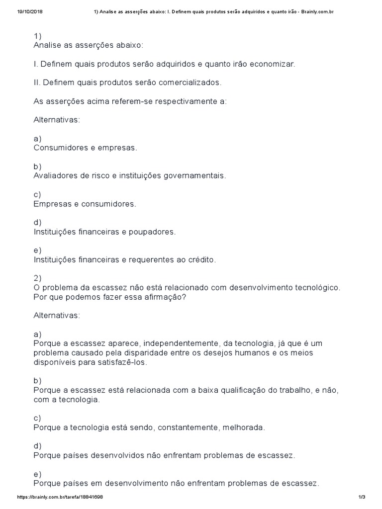Atividade Microeconomia UNOPAR | PDF | Monopólio | Economias