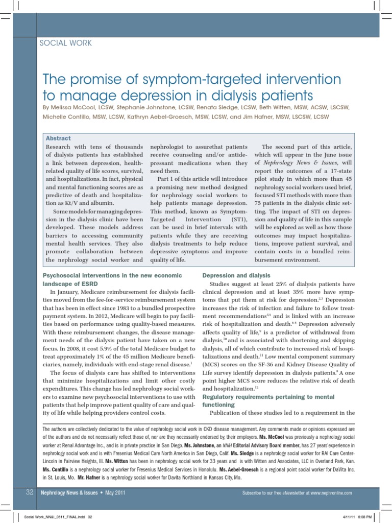 The Promise of SymptomTargeted Intervention To Manage Depression in