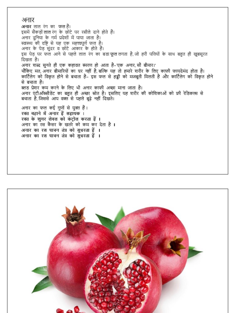 Pomegranate in hindi discount