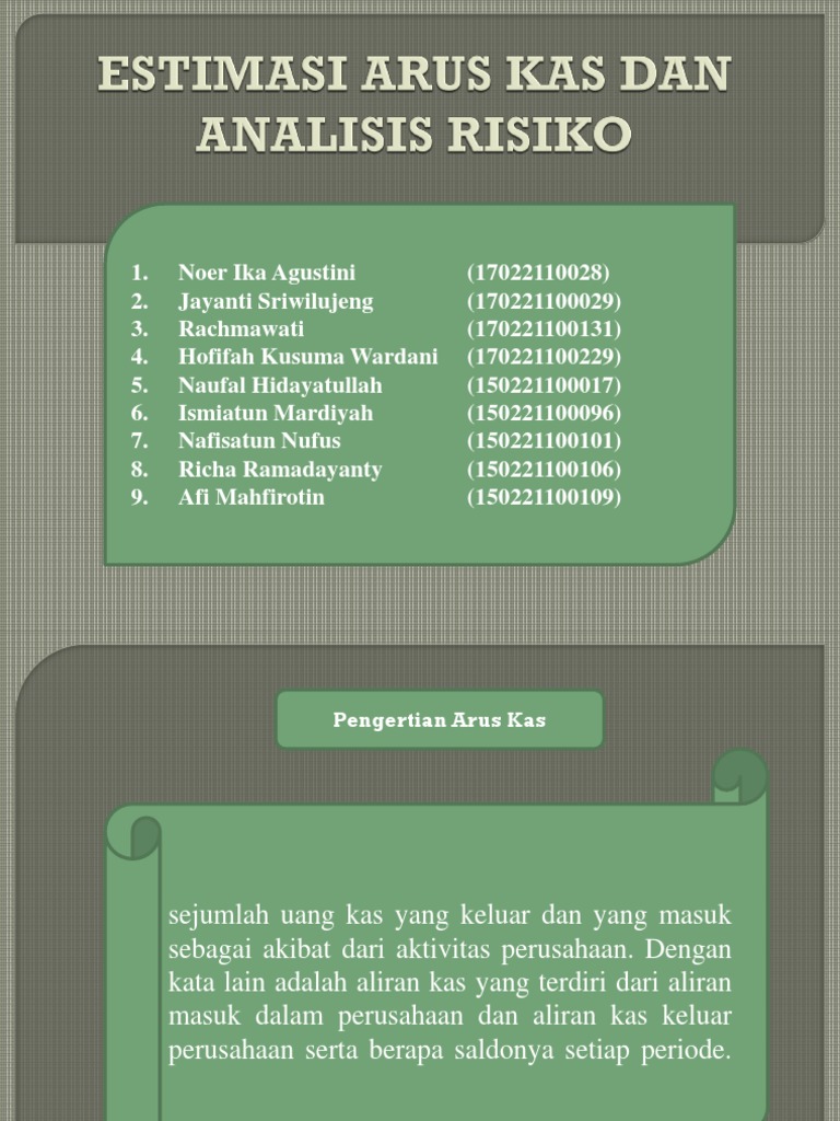 Estimasi Arus Kas Dan Analisis Risiko