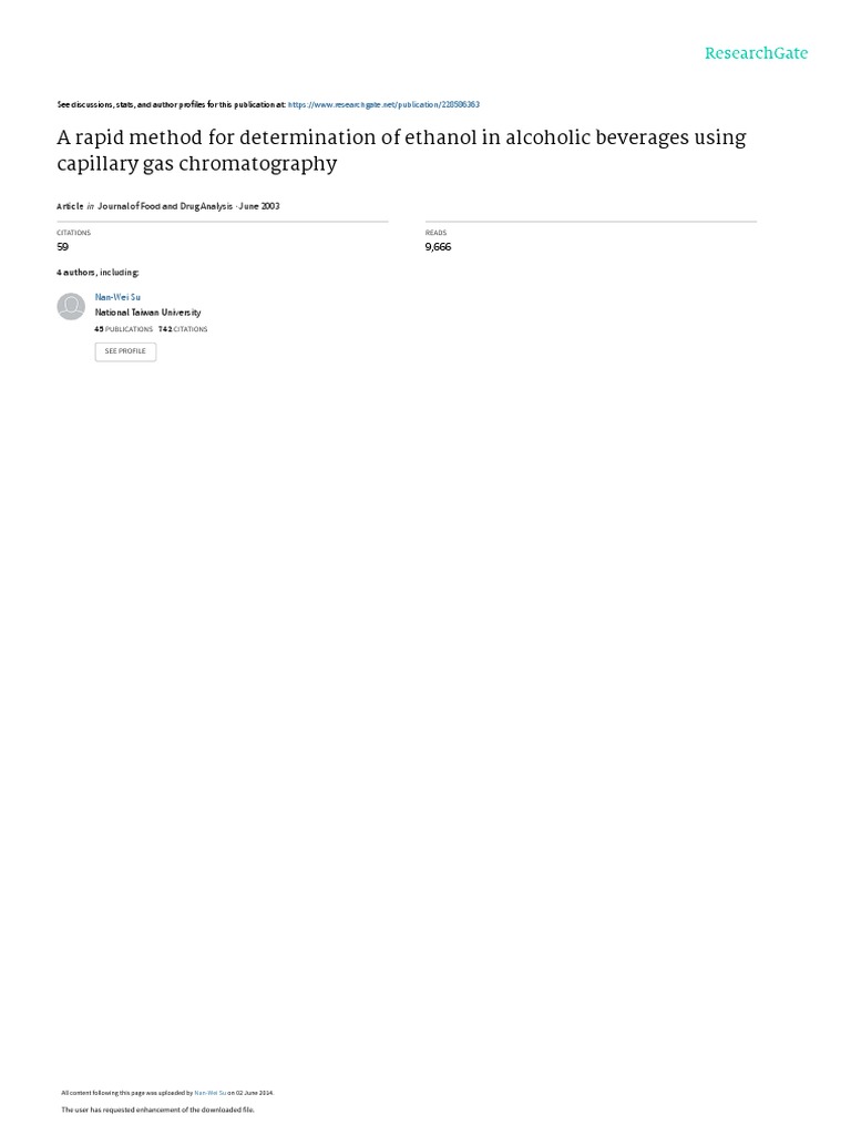 A Rapid Method for the Direct Injection Gas Chromatographic