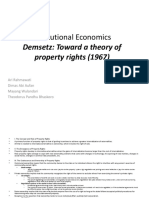 Institutional Economics: Demsetz: Toward A Theory of Property Rights (1967)