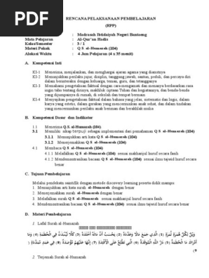 Rpp Al Humazah