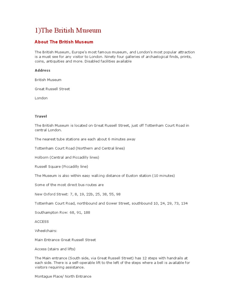 About The British Museum | PDF | Palace Of Westminster | London