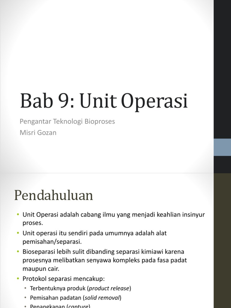 Bab 9 Unit Operasi | PDF