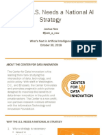 Why The U.S. Needs A National AI Strategy: Joshua New @josh - A - New What's Next in Artificial Intelligence October 30, 2018