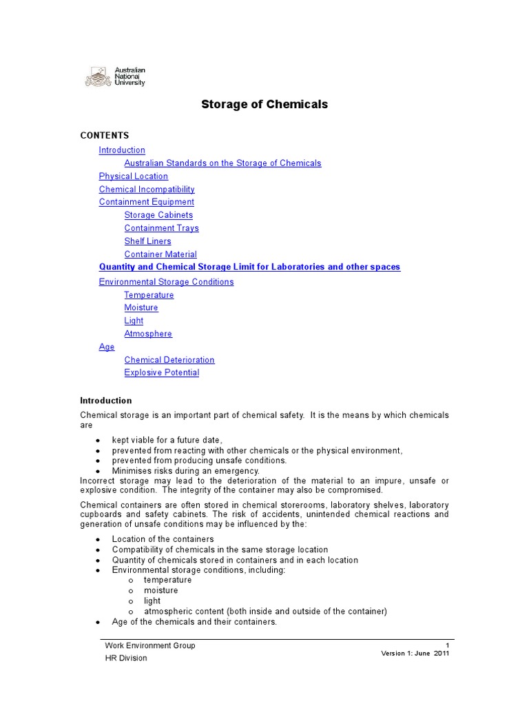Storage of Chemicals - 8.09 | PDF | Explosive Material | Dangerous Goods