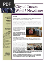 Tucson Vice Mayor Richard Fimbres - Ward 5 Newsletter - October 2018