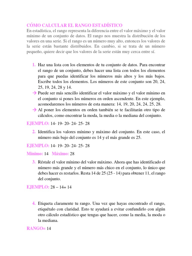 Cómo Calcular el Rango Estadístico | PDF
