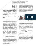 Principio de Funcionamiento de Una Turbina de Vapor