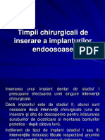 Curs 11 - Timpii Chirurgicali de Inserare a Implanturilor Surub