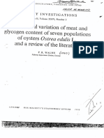 Walne 1970, The Seasonal variation of meat and glycogen contents of seven populations of oysters Ostrea edulis L. and review of the literatura