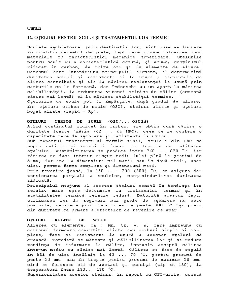 Oţeluri Pentru Scule PDF | PDF