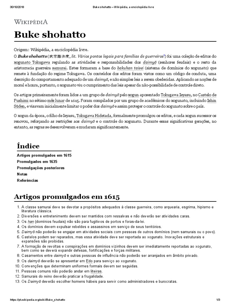 Buke Shohatto PDF Japão Feudal Japão