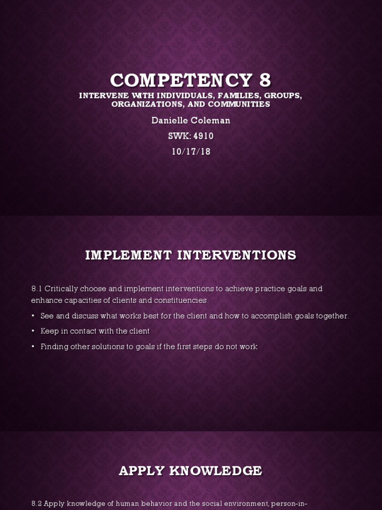 Competency 8 | PDF | Goal | Behavior Modification