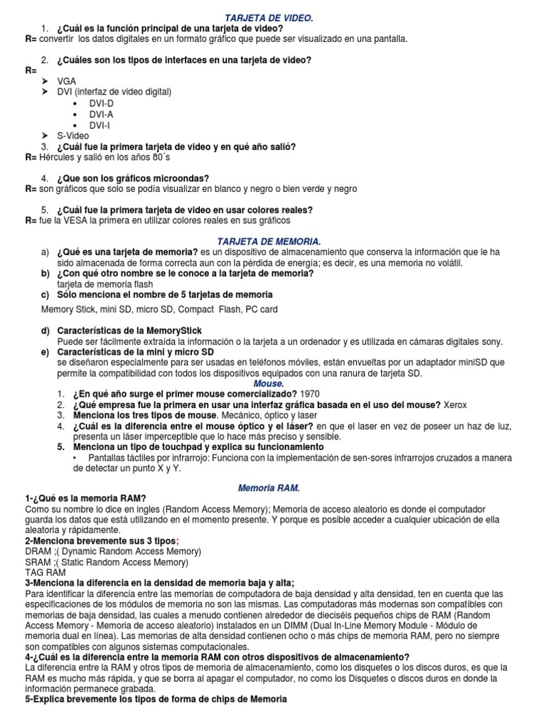 Componentes y Funciones de Hardware Informático | PDF | Disco duro ...