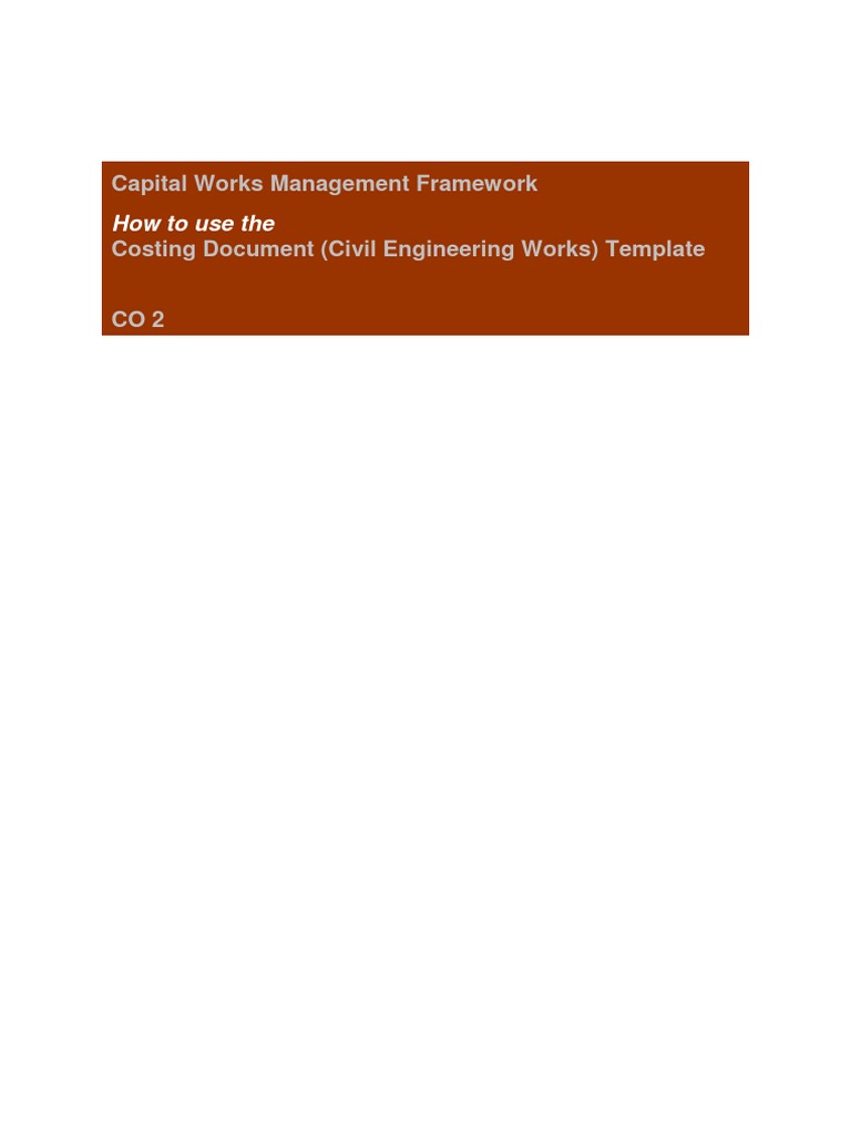 Capital Works Management Framework How To Use The PDF Worksheet Spreadsheet