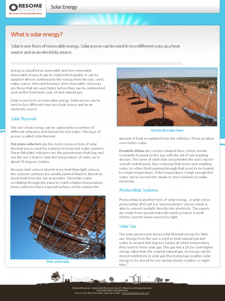 factsheetsolarenergy1 Solar Power Solar Energy