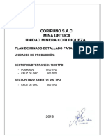 Plan de Minado 2018 Unidad Minera Untuca - 1800 Tpd