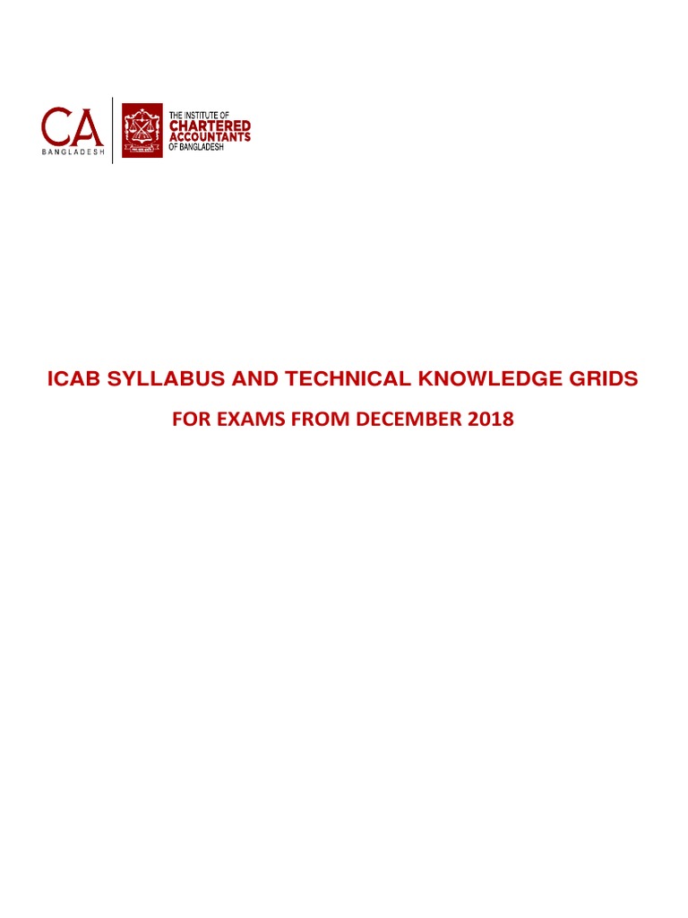 Full Syllabus of ICAB (Certificate Level, Professional Level & Advanced ...