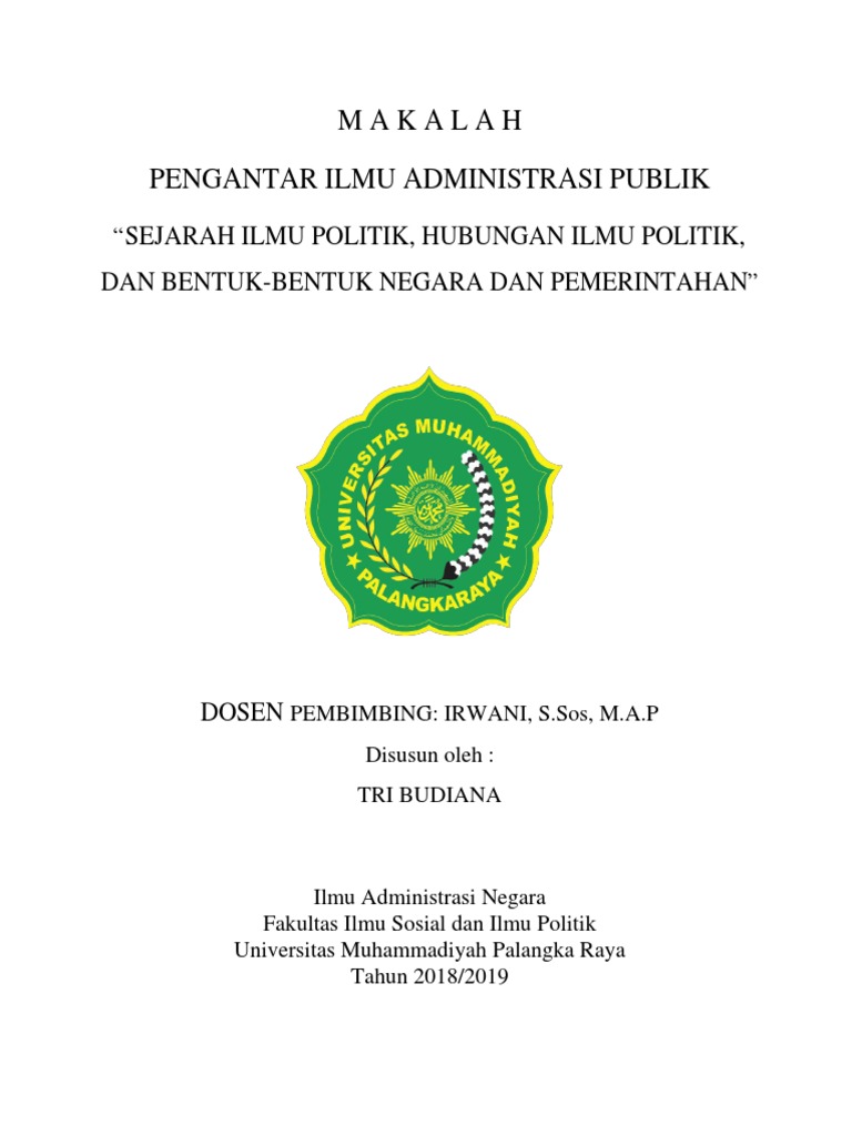 Contoh Makalah Pengantar Ilmu Administrasi Publik