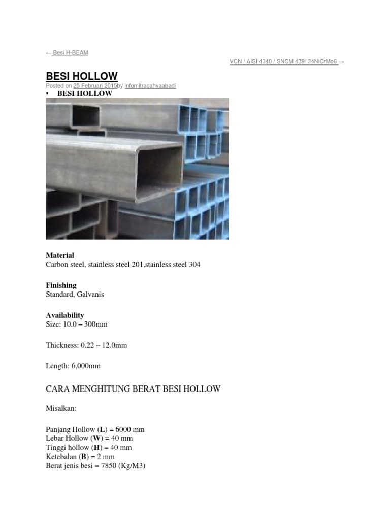 Besi H | PDF | Stainless Steel | Structural Engineering