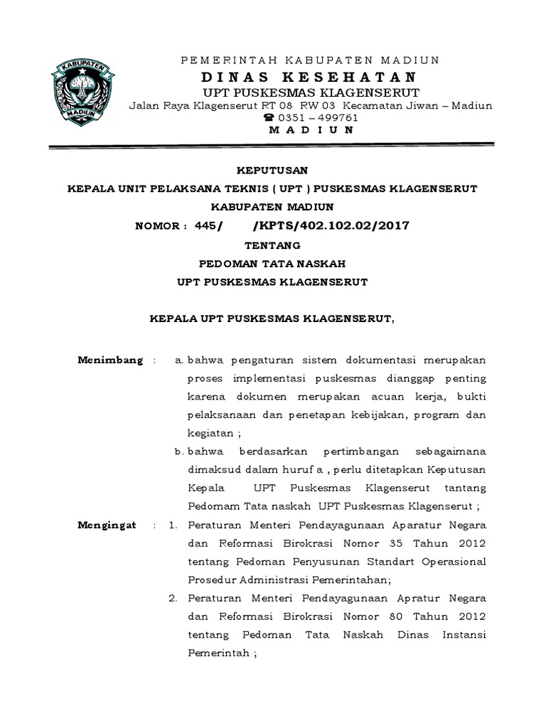 Contoh Pembuatan SK  PDF