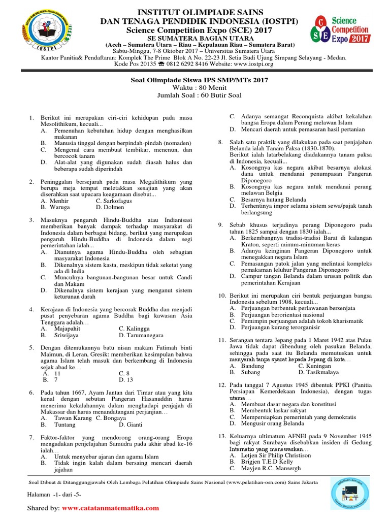Soal Olimpiade Bahasa Inggris Smp