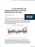 660,000 More Job Openings Than Unemployed Workers, As People Quitting Hits All Time High