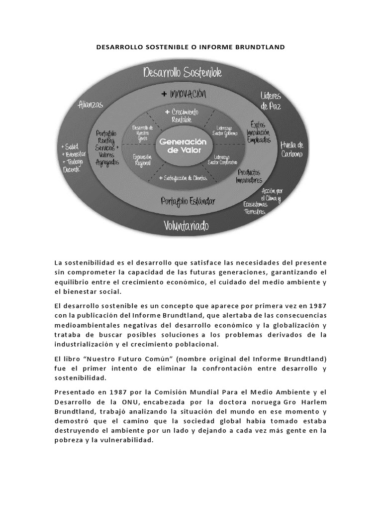 Informe Brundtland y Desarrollo Sostenible | PDF | Desarrollo ...
