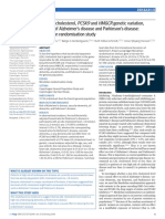 Low LDL Cholesterol, and Genetic Variation, and Risk of Alzheimer's Disease and Parkinson's Disease: Mendelian Randomisation Study