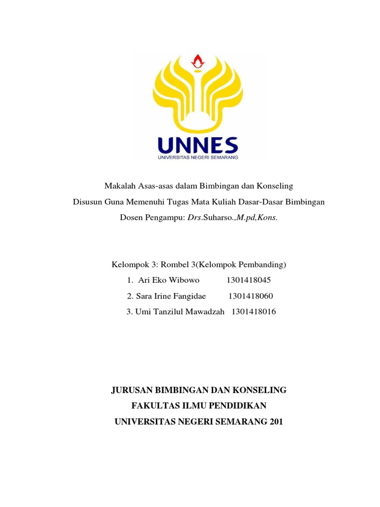 Makalah Asas Asas Dalam Bimbingan Dan Konseling