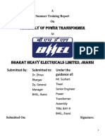 Assembly of Power Transformer: A Summer Training Report On