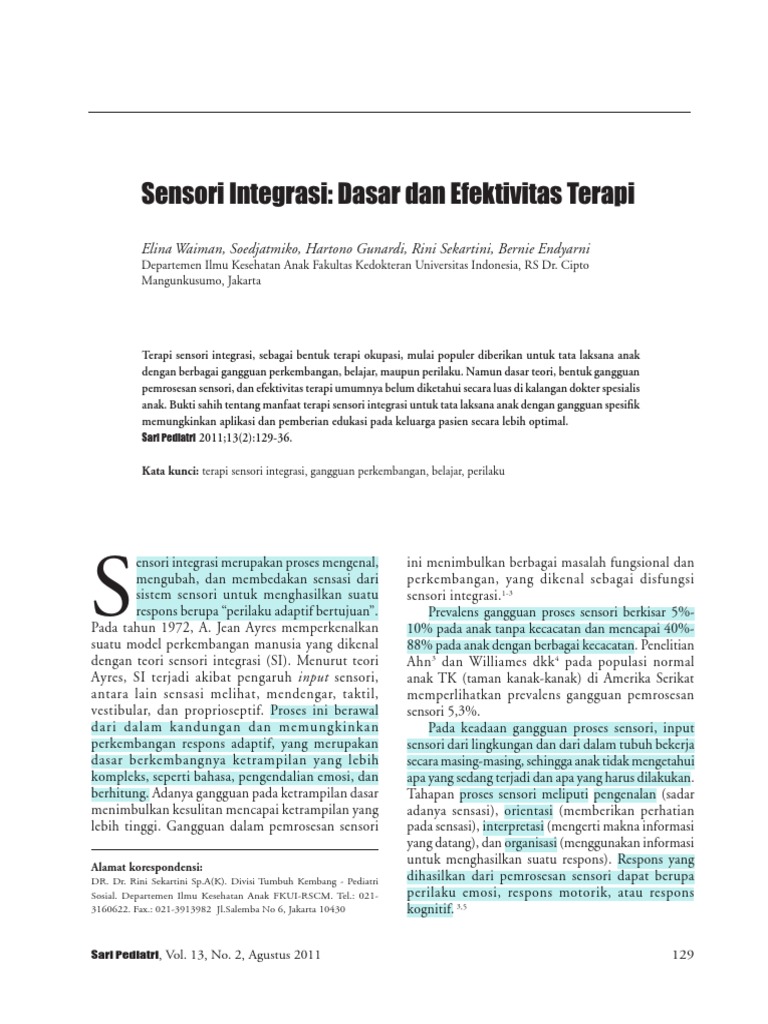 Terapi Sensori Integrasi Anak | PDF