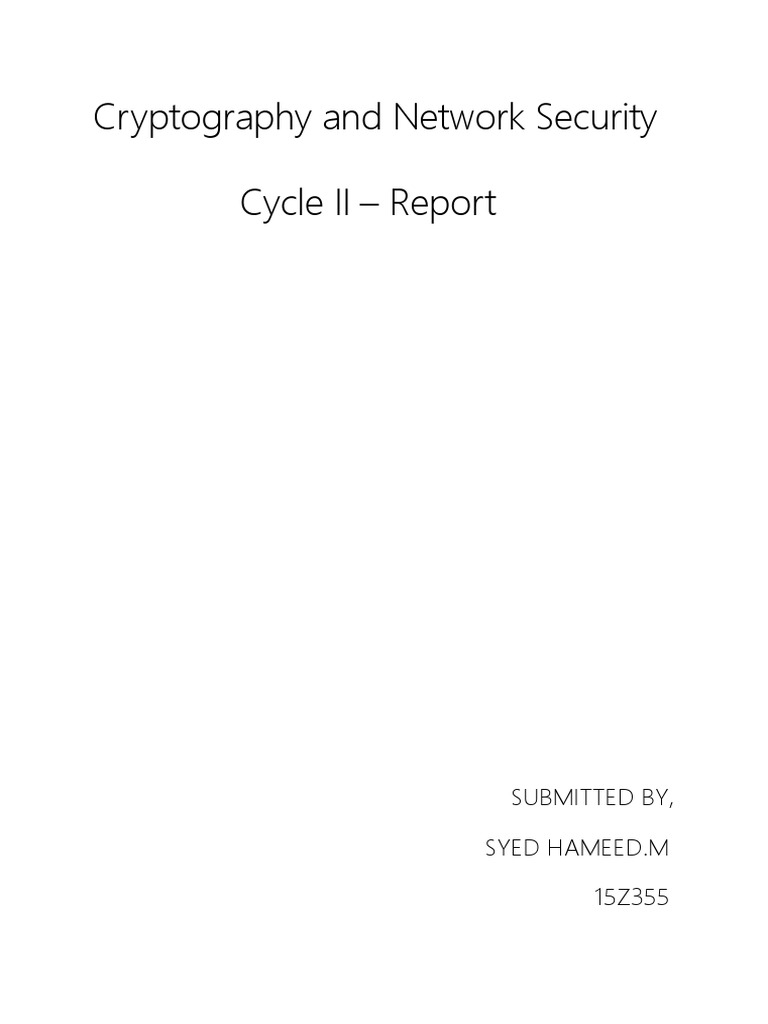 Cryptography and Network Security - Report 2 | PDF | Cryptocurrency ...